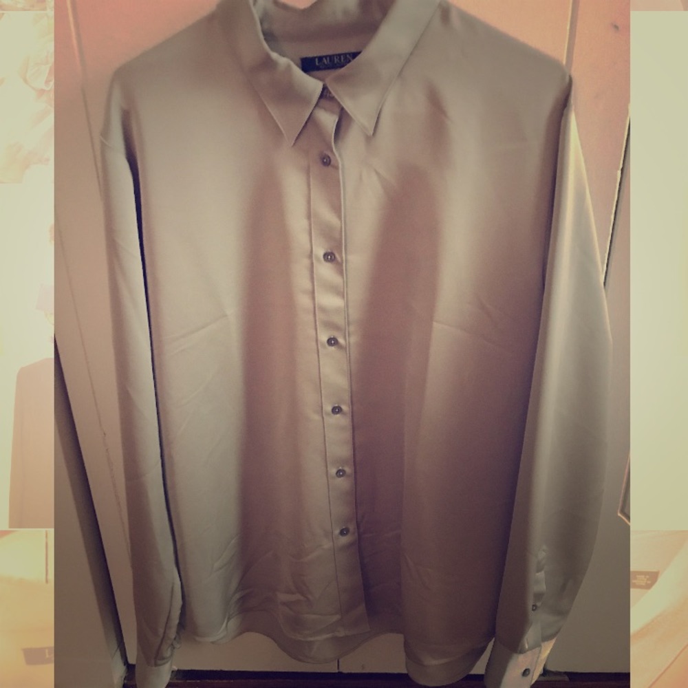 Ralph Lauren silky grey/silver long top